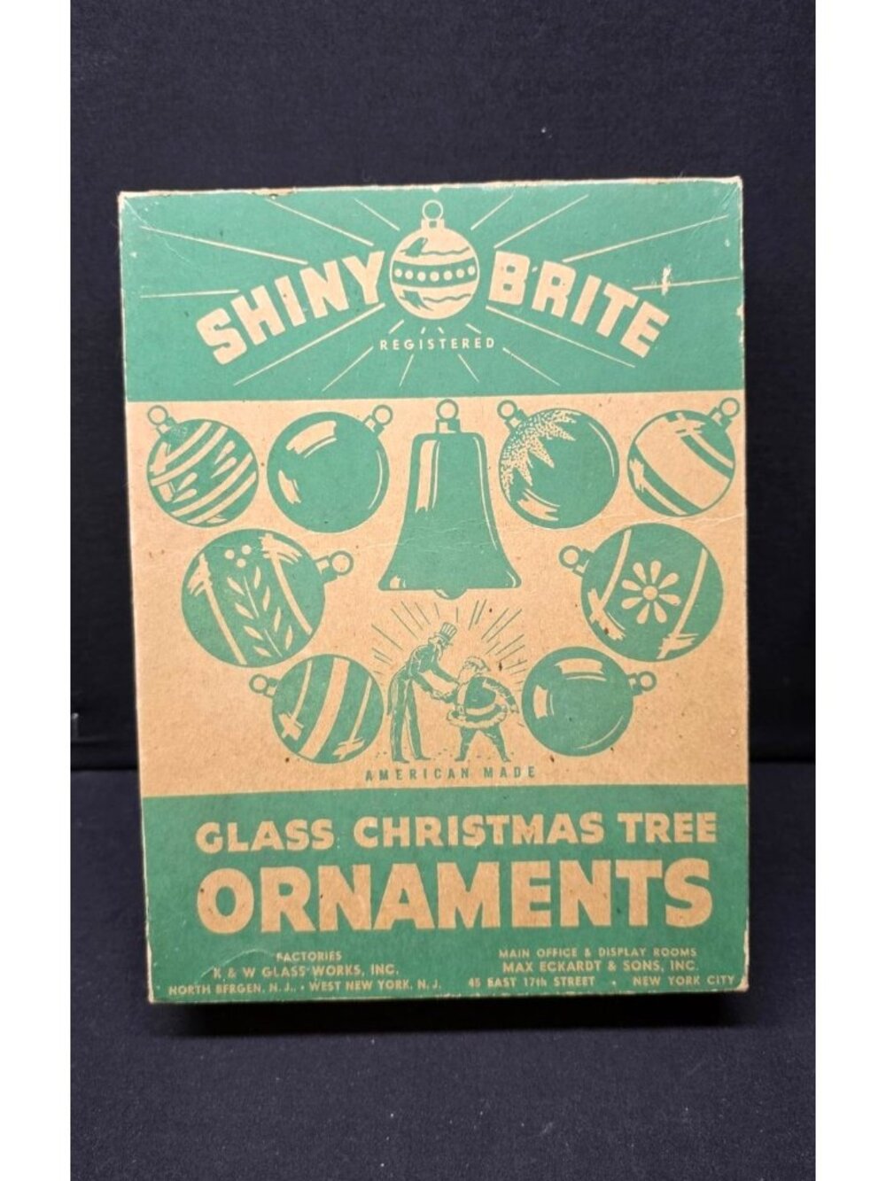Vintage MCM Shiny Brite Christmas Ornament Box (EMPTY) Collectible